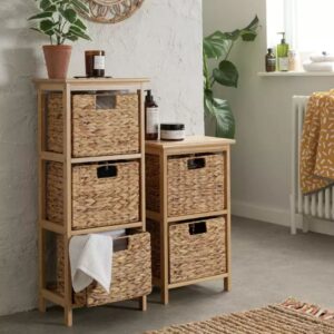 Water Hyacinth Basket Storage Tower -3 Drawer Storage Tower