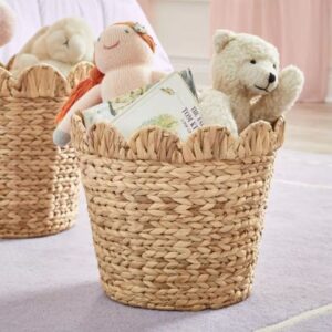 calloped Wicker Water hyacinth Storage Basket
