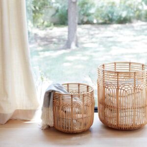 Open Weave Rattan Laundry Basket