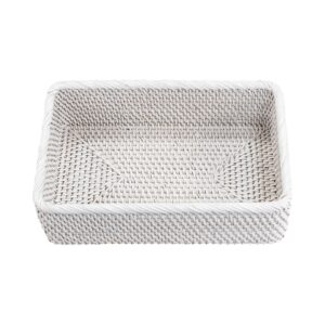 White Rattan Storage Boxes