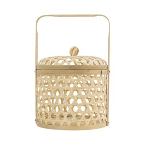 Natural Bamboo Storage Basket With Handle