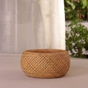 Small Round Weaving Bamboo Basket Set Of 3
